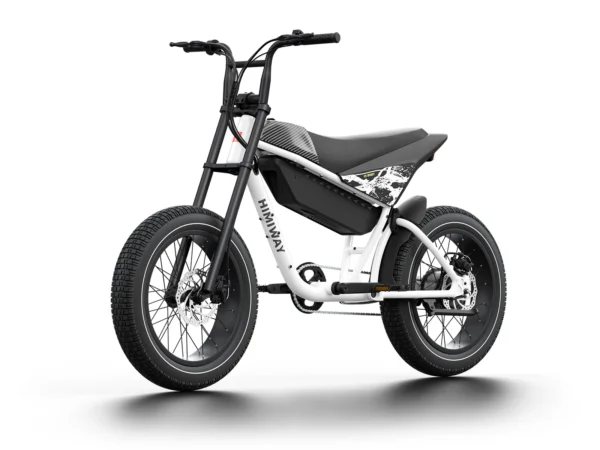 alt="Himiway C5 Electric Motorbike parked in a scenic landscape, perfect for off-road adventures and eco-friendly exploration."
